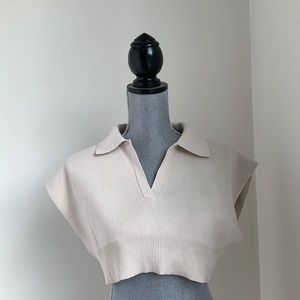 Zara small cream cropped sweater